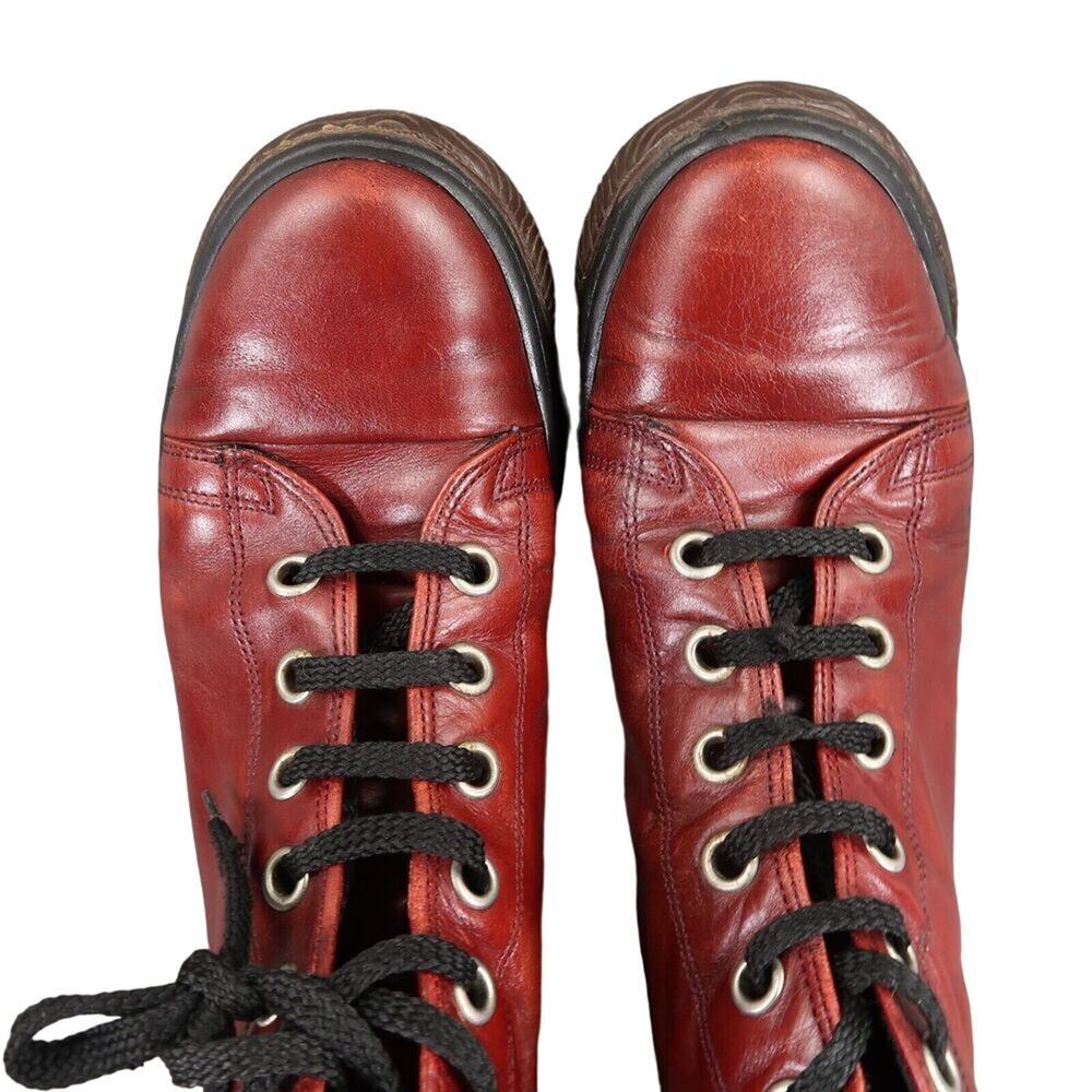 Kenneth Cole Shoes Womens 7.5 Sneaker Boot Leather Red Casual Port Authority Mid - Picture 8 of 15